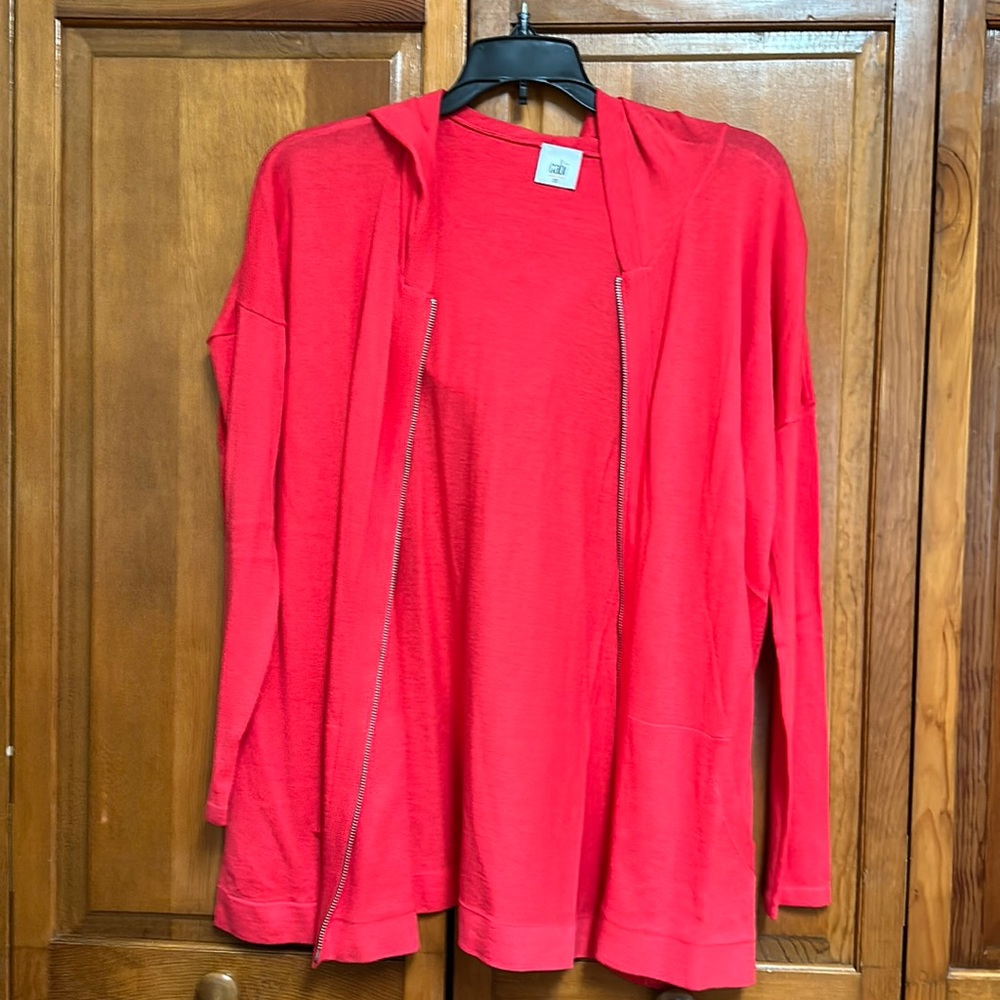 CLEAR OUT SALE $10. Cabi Size xs hooded jacket.  Red.